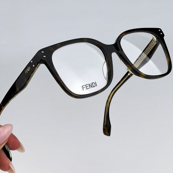 Fendi FE50004I 052 Eyeglasses Havana Square Women FE 50004I - Picture 6 of 13